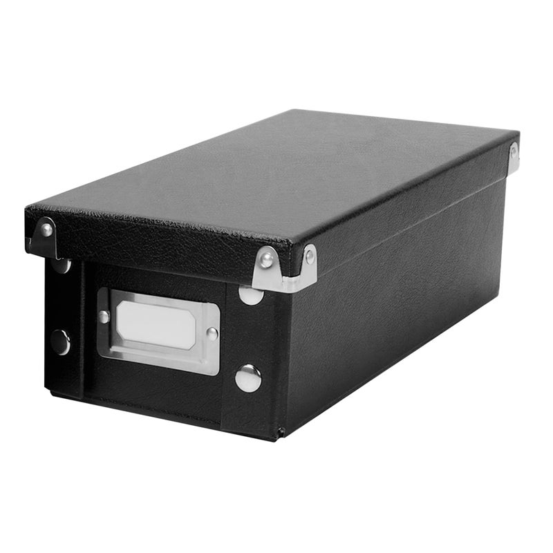 Snap-N-Store Index Card Holder Storage Box - Collapsible Organizer Box fits 1100 Flash Cards - Business, Recipe, or Note Card - 3 x 5, 1 Pack, Black - Image 1